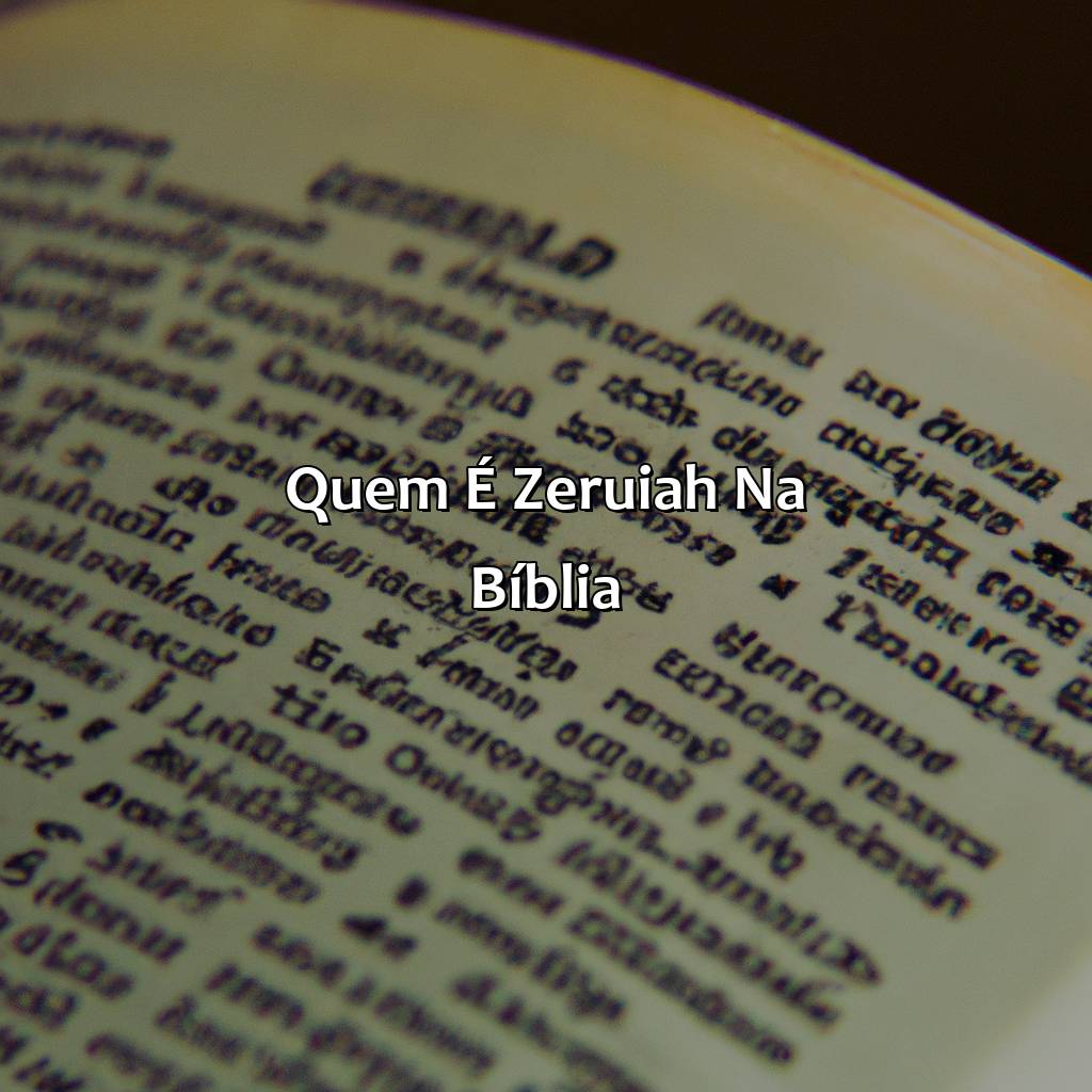Quem é Zeruiah na Bíblia?-quem foi zeruia na bíblia, 